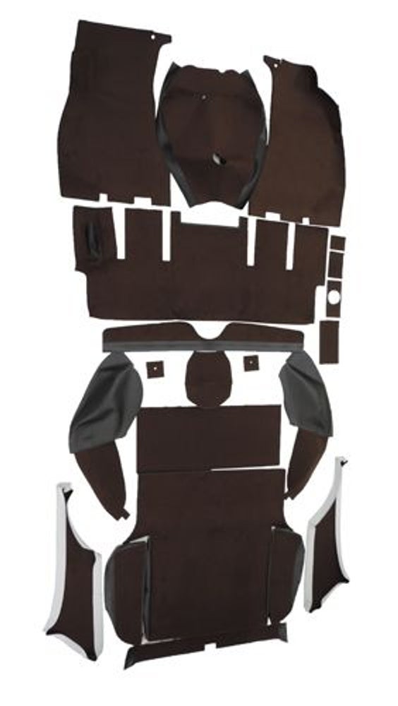 Fußmattensatz braun/schwarz Textil