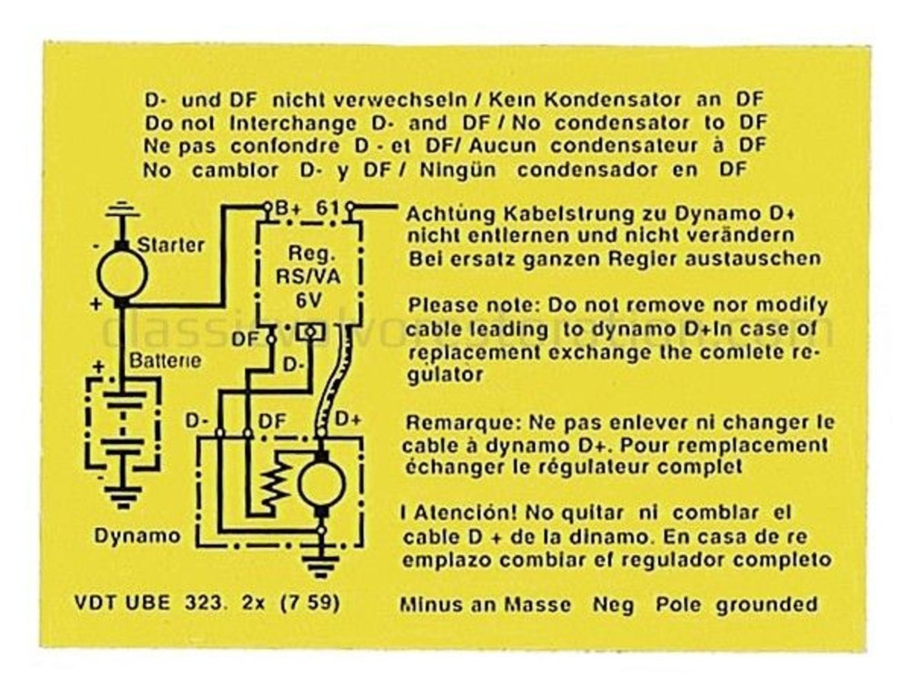 Aufkleber-Laderelais 6V — bild 2 av 2