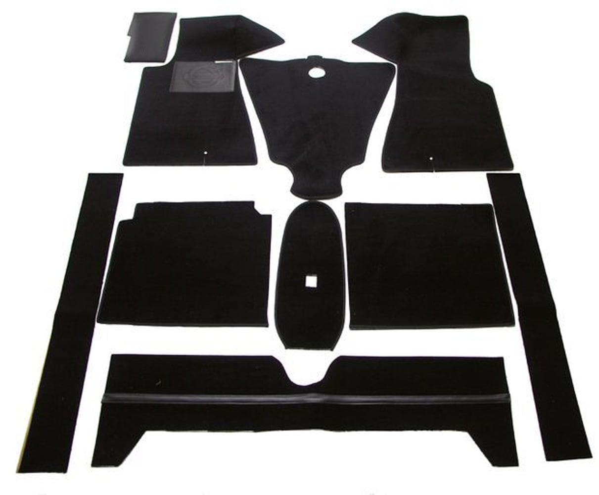 Fußmattensatz schwarz Textil