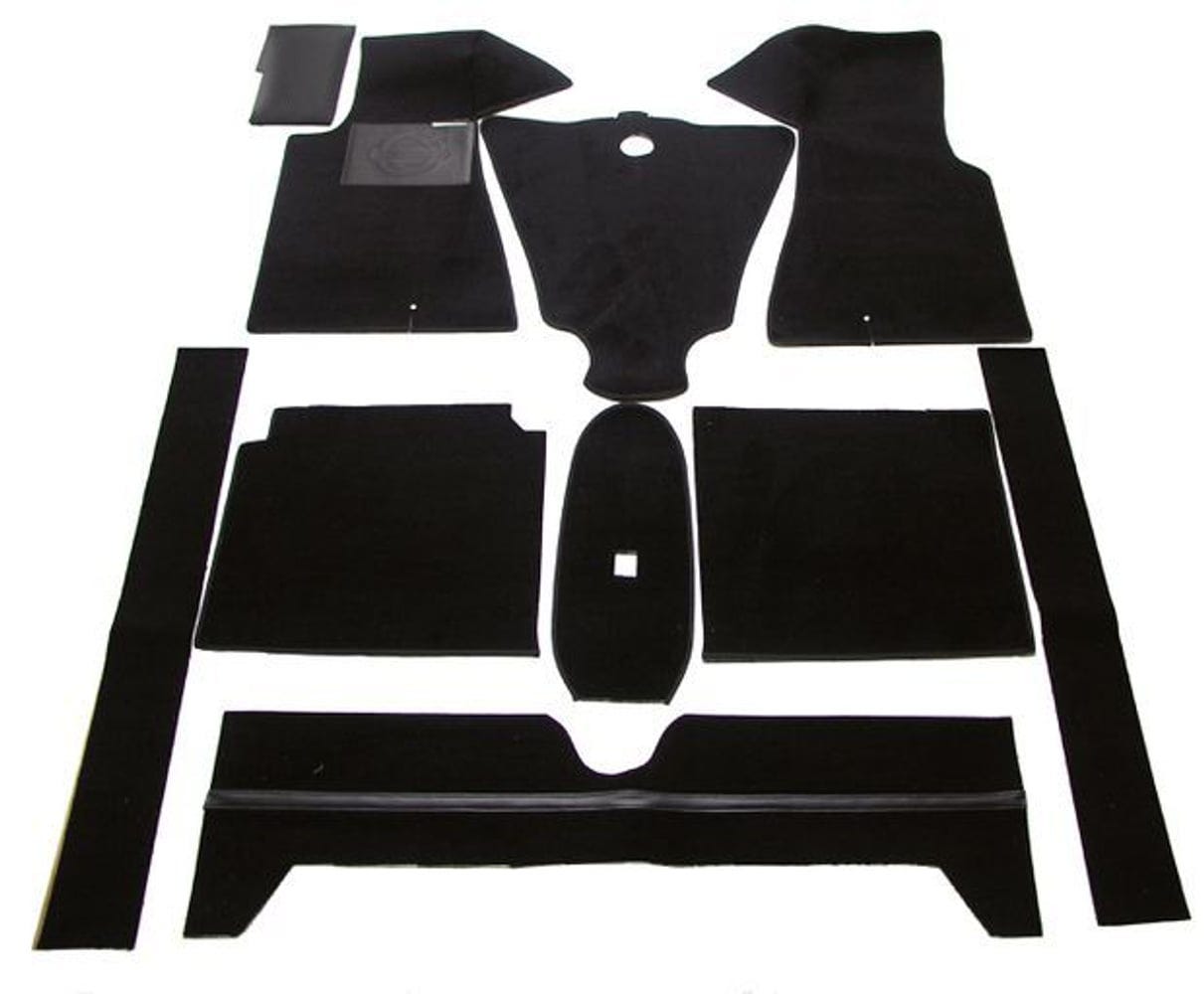 Fußmattensatz schwarz Textil
