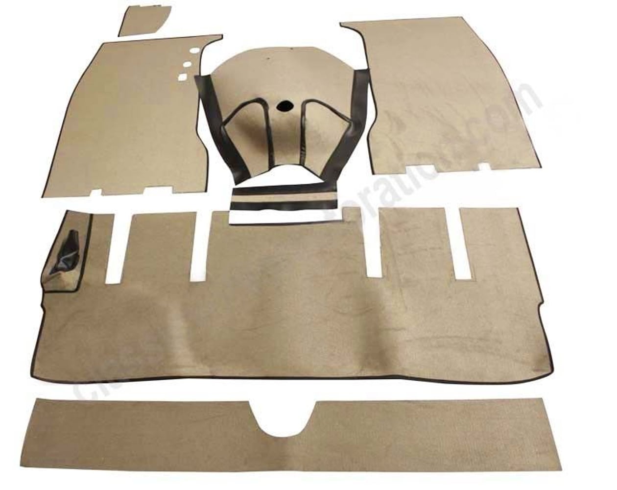 Teppichsatz für Volvo 1800 (1961–62), grau-beiger Textil mit Filz