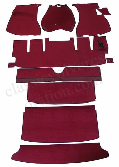 Teppichsatz für Volvo 1800E -71, rot (Rechtslenker)