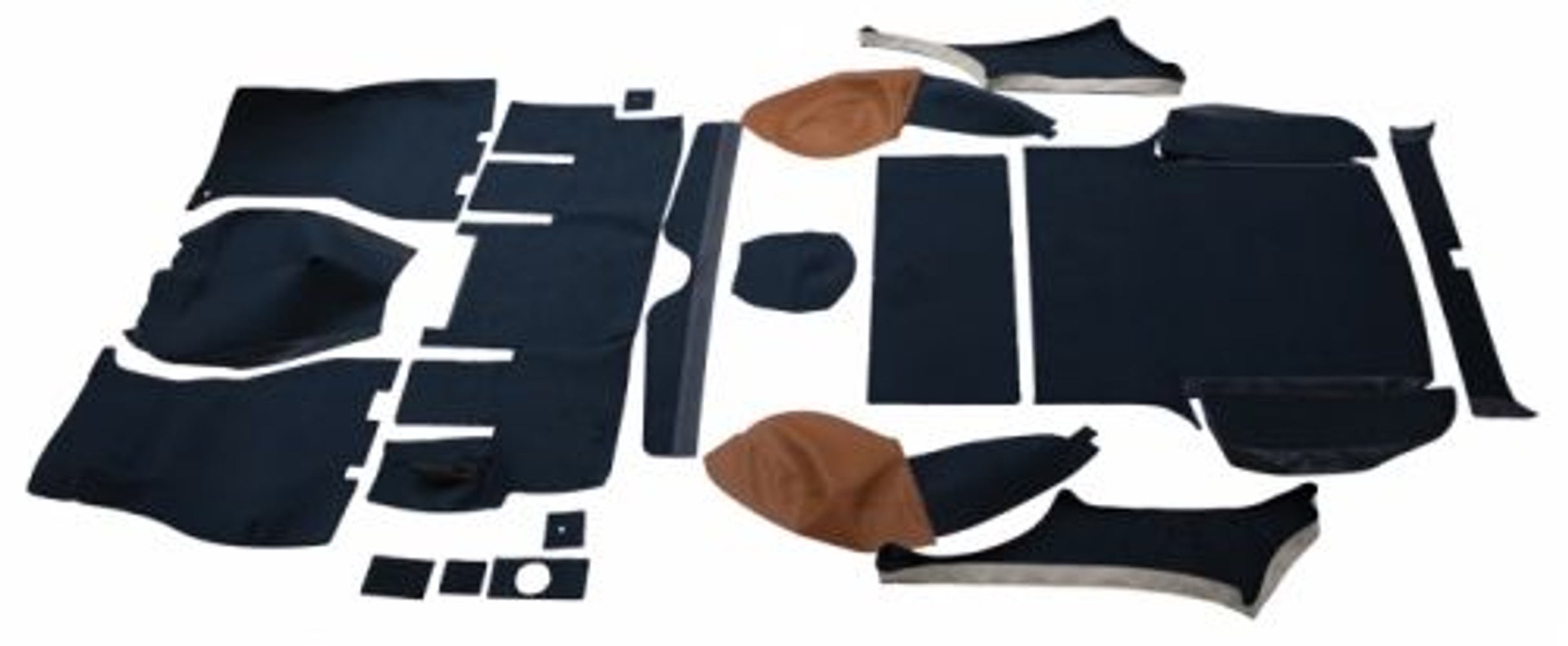 Teppichset für Volvo 1800ES, blau/braunes Textil