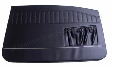 Türverkleidungen für Volvo Amazon 2-Türer (1966–68), schwarz mit schmaler Chromleiste