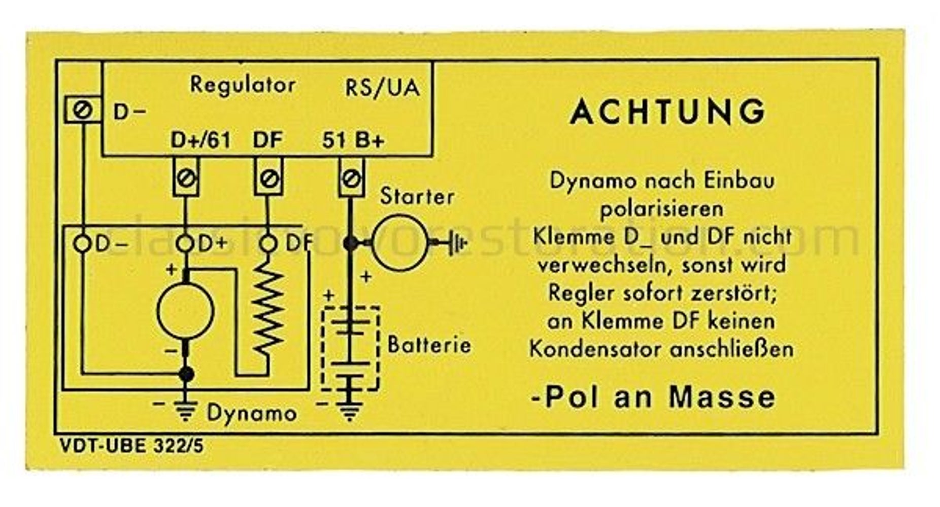 Aufkleber-Laderelais 6V — bild 2 av 2