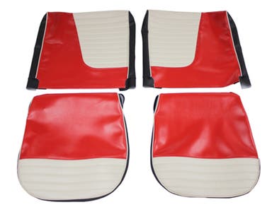 Vordersitze mit Polsterung für Volvo PV444L 1957-58 US rot/beige/schwarz