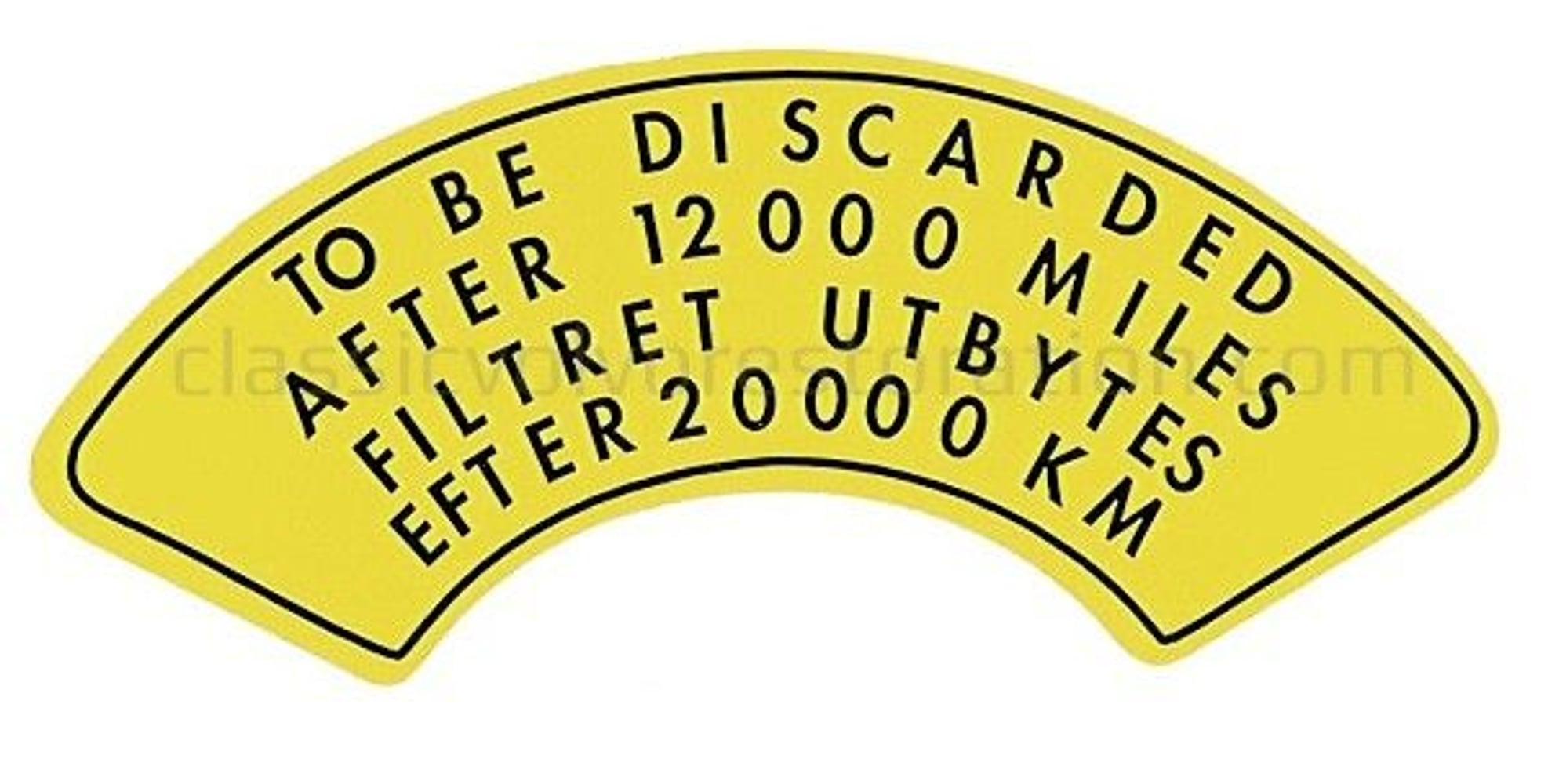 Aufkleber-Luftfilter für Volvo B14, B16B