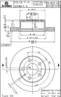 Vordere Bremsscheibe für Volvo 240 (1975–1993), Girling, innenbelüftet, Brembo — bild 2 av 2