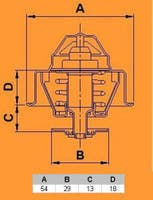 Thermostat B19, B21, B23, B200, B230 (92°C) für Volvo 240, 740, 760, 780, 940, 960 — bild 2 av 3