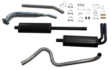 Abgasanlage für Volvo PV544, B18, 2", Doppelendrohre