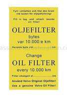 Aufkleber Service Ölfilter