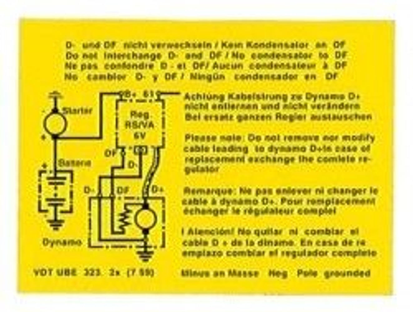 Aufkleber-Laderelais 6V — bild 1 av 2