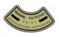 Aufkleber Ölfilter Mann B4B