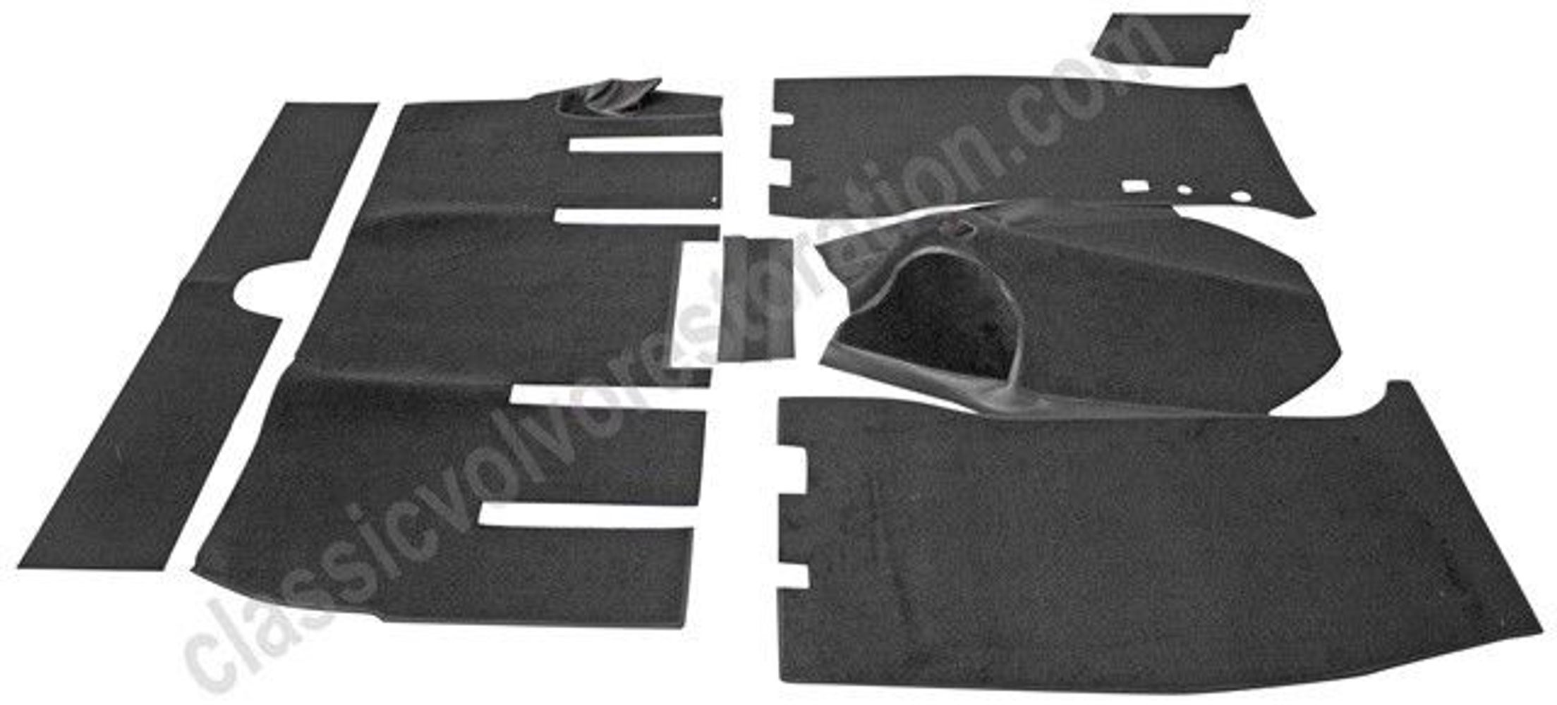 Teppichsatz für Volvo 1800 (1961–62), schwarzes Textil
