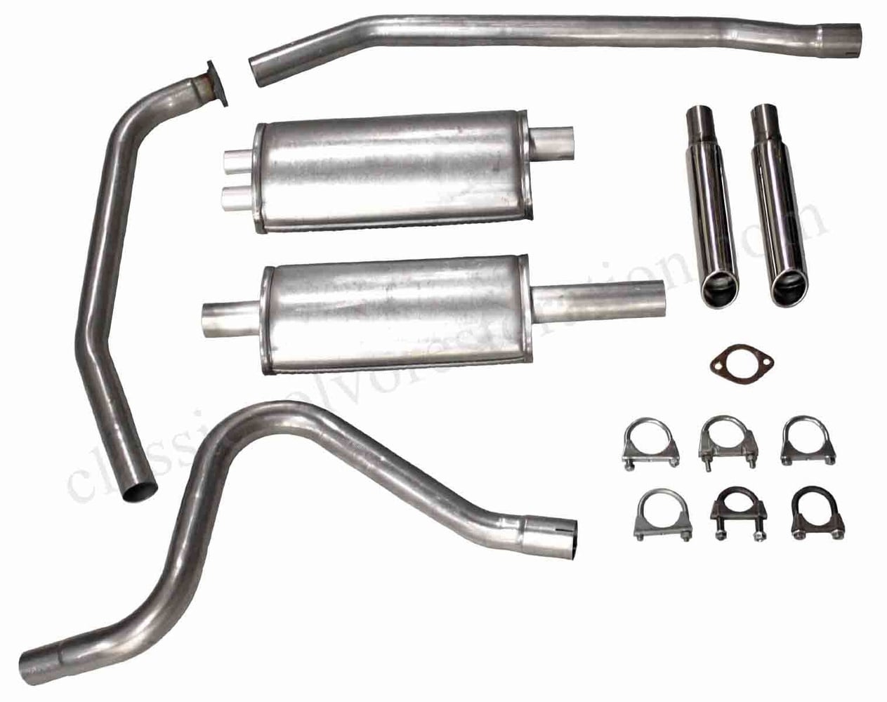 2"-Sportauspuffanlage mit Einzelrohr für Volvo 1800, Baujahre 1961-65