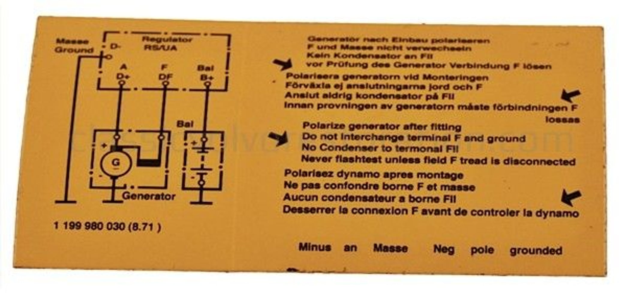 Aufkleber-Laderelais 6V — bild 2 av 2