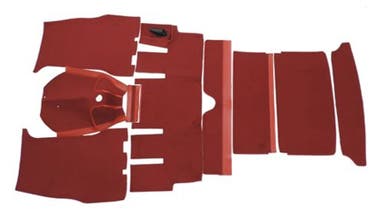 Teppichsatz für Volvo 1800S, rotes Textil (Rechtslenker)