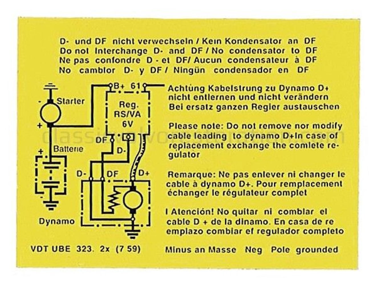 Aufkleber-Laderelais 6V — bild 2 av 2
