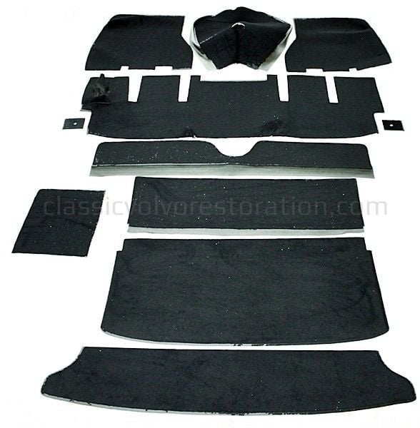 Fußmattensatz schwarz Textil