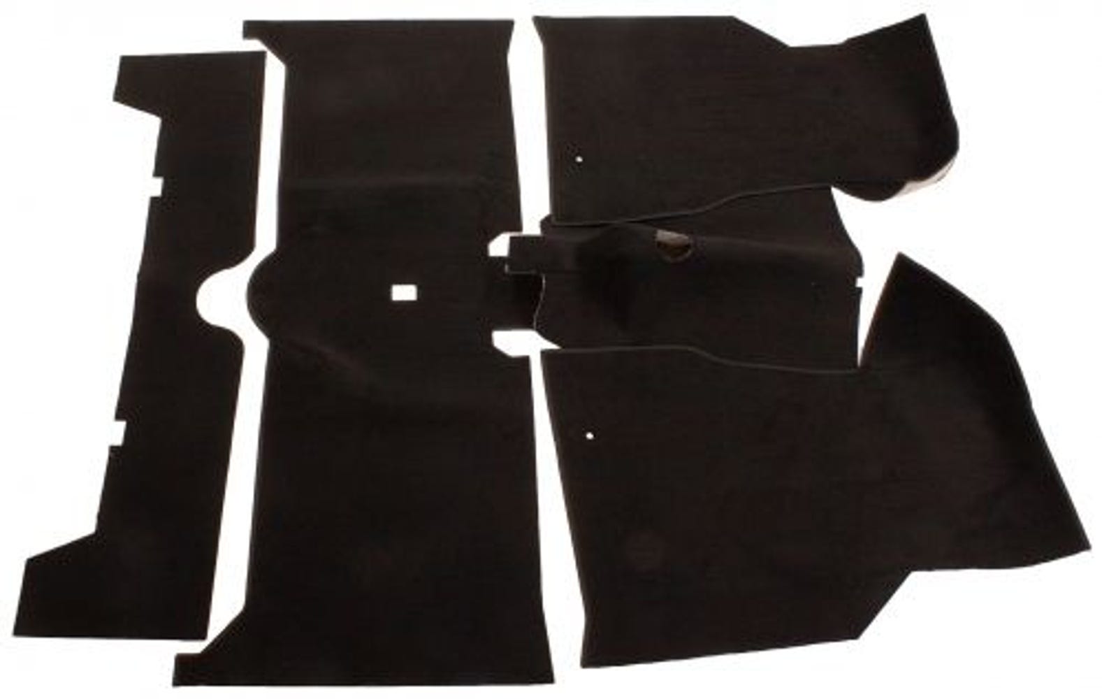 Fußmattensatz schwarz Textil