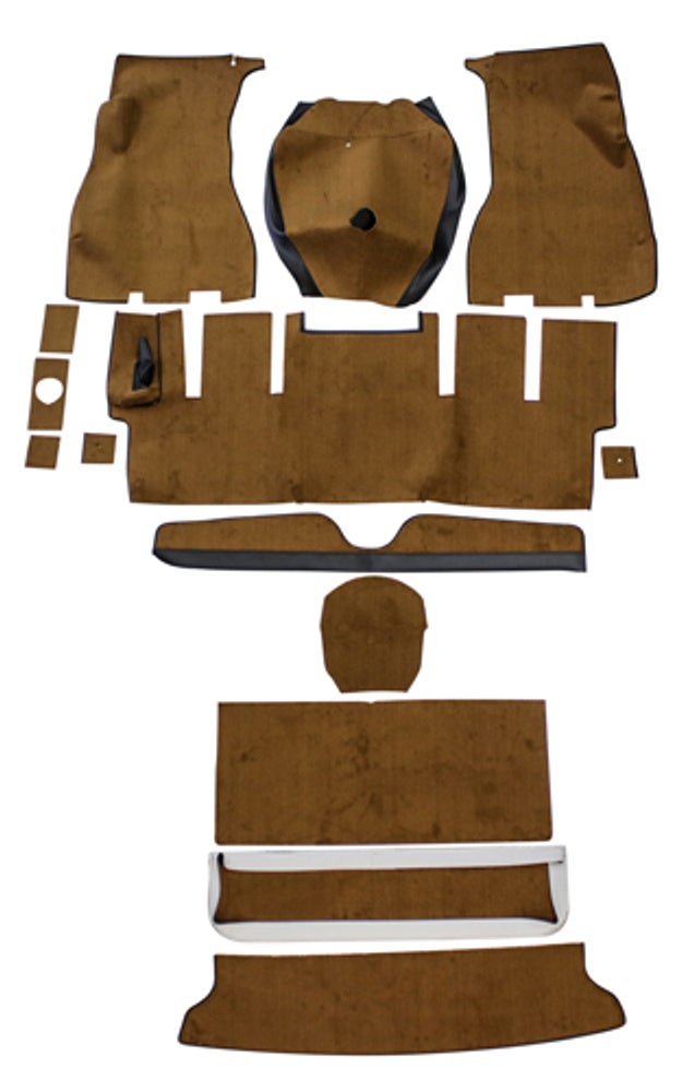 Teppichsatz für Volvo 1800E, Baujahr 1972, braunes Textil