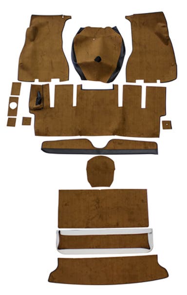 Teppichsatz für Volvo 1800E, Baujahr 1972, braunes Textil