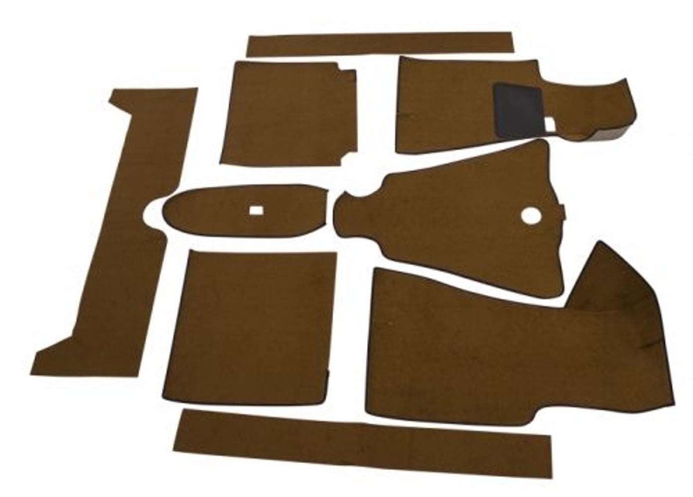 Teppichsatz für Volvo 140, -1971 mit Lenkradschaltknauf, braunes Textil
