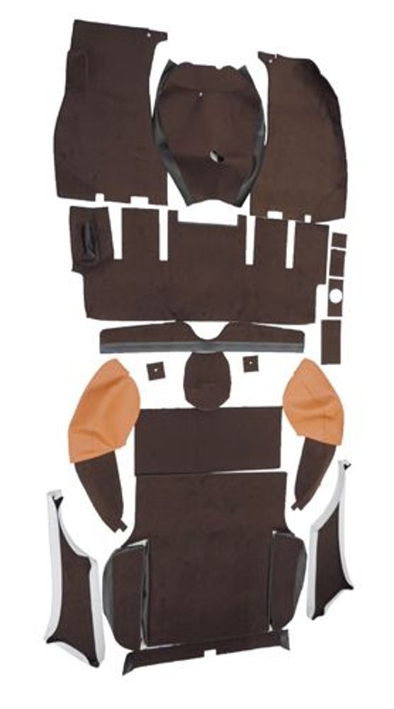 Teppichset für Volvo 1800ES, braun/braunes Textil