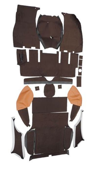 Teppichset für Volvo 1800ES, braun/braunes Textil