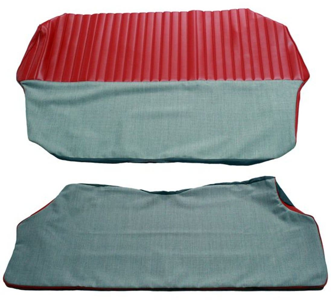 Rücksitzbezug Volvo PV 1958-60 rot/grau Alt.2