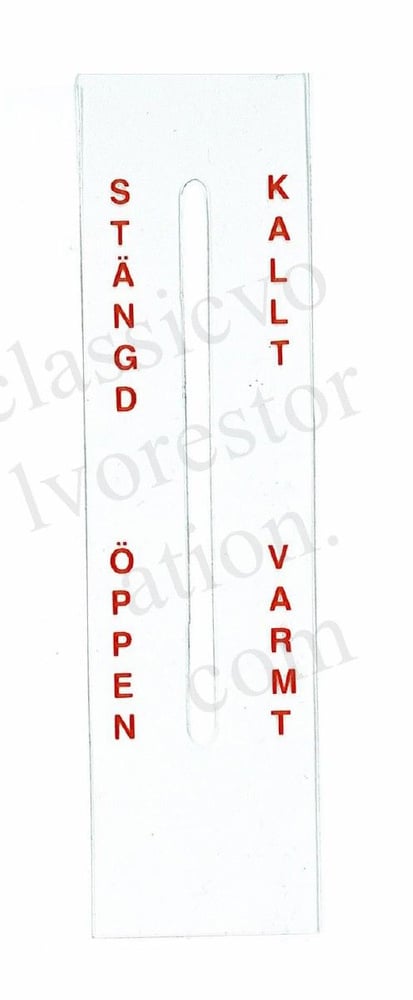 Aufkleber Heizregler schwed. Text