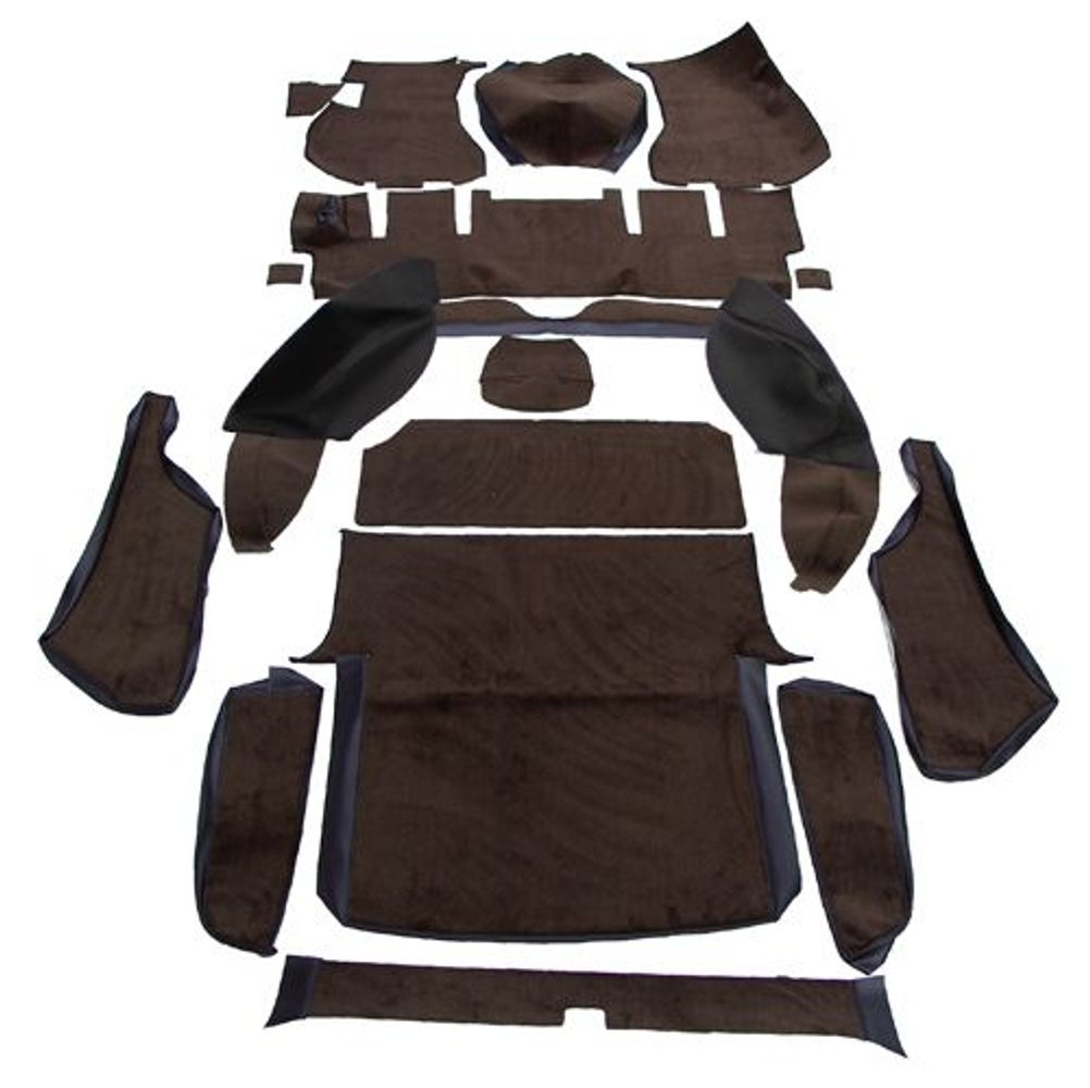Teppichsatz für Volvo 1800ES, braun/schwarzes Textil (Rechtslenker)