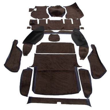 Teppichsatz für Volvo 1800ES, braun/schwarzes Textil (Rechtslenker)