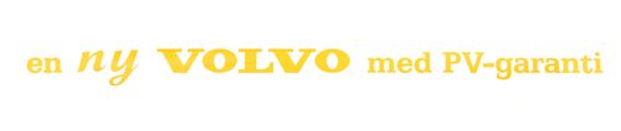 Aufkleber "en ny VOLVO med PV-garanti"