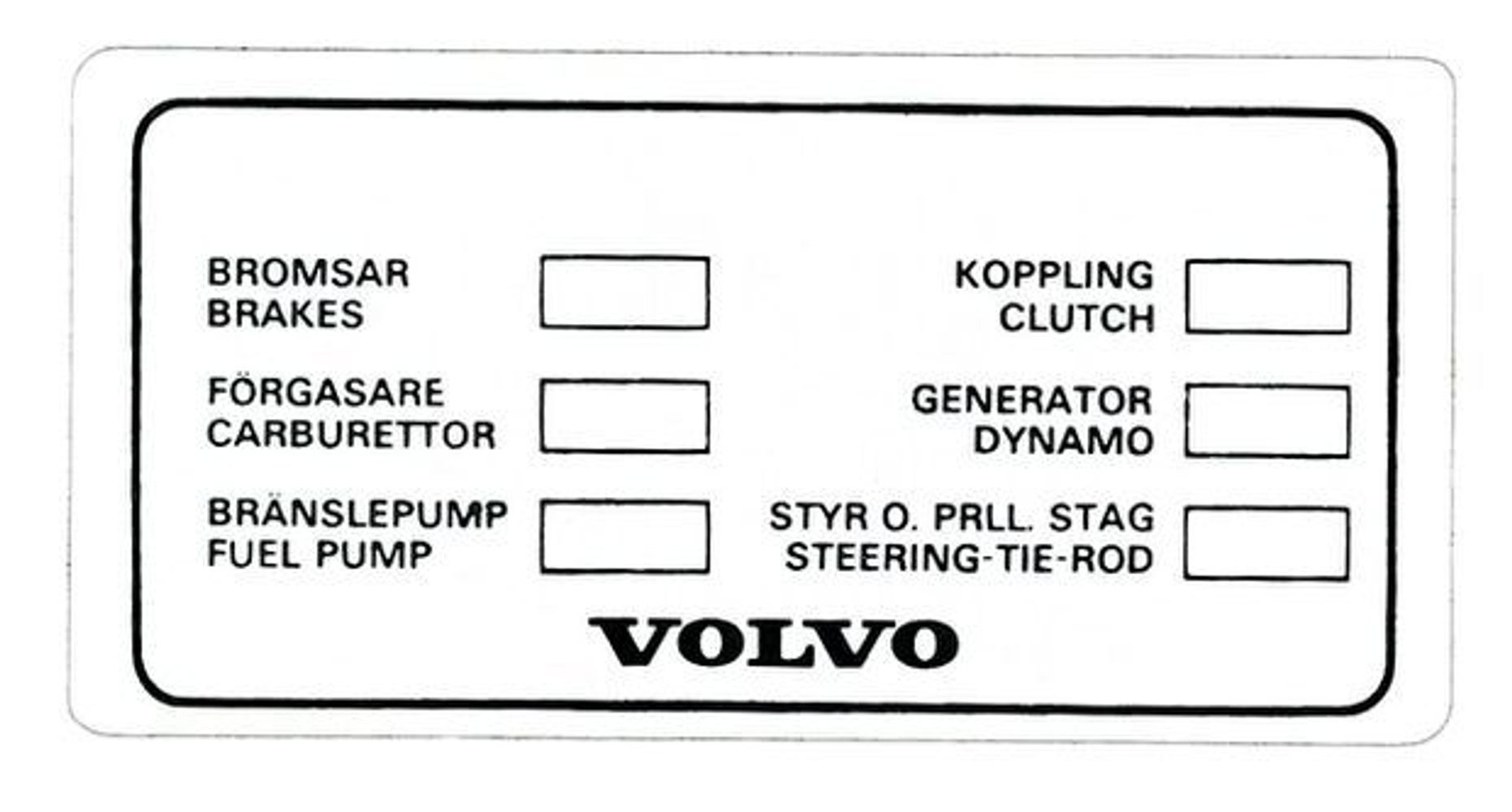 Aufkleber Volvo 164 Export